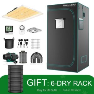 Mars Hydro TSW 2000 LED Grow Light + 4'X4'(120X120CM) Indoor Complete Grow Tent Kits